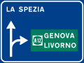 Preavviso di bivio con indicazione di avvio all'autostrada