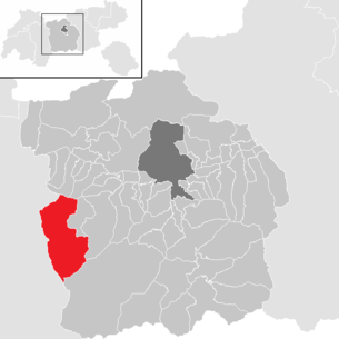 Lage der Gemeinde St. Sigmund im Sellrain im Bezirk Innsbruck-Land (anklickbare Karte)