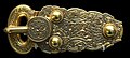 Boucle de ceinture en or du trésor de Sutton Hoo, Angleterre, début VIIe siècle.