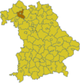 Lage des Landkreises Schweinfurt in Bayern