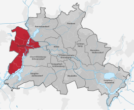 Ligging van Spandau binnen Berlijn