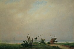 Seashore with fisherman 1807