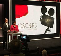 Chris Pine, actor, and Academy President Cheryl Boone Isaacs at the 87th Oscars Nominations Announcement.jpg