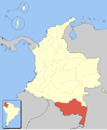 Karte Kolumbiens, um Amazonas zu lokalisieren. Gerade wird das Bild hier benutzt