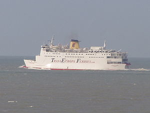 De Eurovoyager vertrekt uit Oostende, augustus 2005