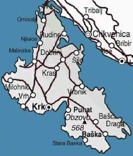 Mapa de Krk