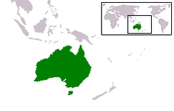 Geografisk plassering av Australia