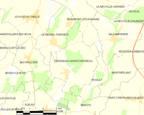 Poziția localității Fresneaux-Montchevreuil