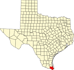 Karte von Cameron County innerhalb von Texas