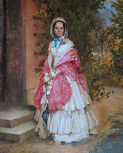 Clara Schmidt von Knobelsdorff ready to go out label QS:Len,"Clara Schmidt von Knobelsdorff ready to go out" 1848