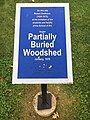 Placa de madeira parcialmente enterrada, Kent, OH, US