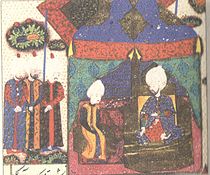 Szulejmán szultán és Bajazid herceg (török miniatúra)