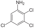Deutsch: Struktur von 2,3,5-Trichloranilin English: Structure of 2,3,5-Trichloroaniline
