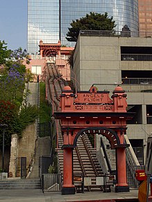 Vue générale du funiculaire, les cabines absentes.