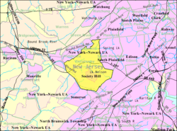 人口普查局的皮斯卡特维鎮區地圖