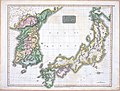 Korea ja Japani brittiläisellä kartalla vuodelta 1815.