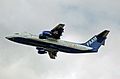 The FAAM research aircraft takes off at the Royal International Air Tattoo, England (2014)