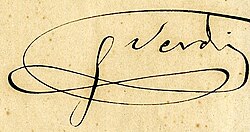 Giuseppe Verdis signatur