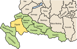 Zágráb vármegye térképe