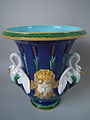 Vase, plain and colored lead glazes on buff biscuit, mixture of Revivalist styles