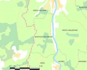 Poziția localității Montigny-sur-Meuse