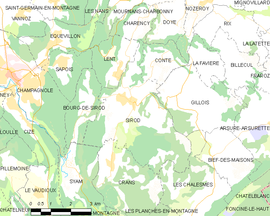 Mapa obce Sirod