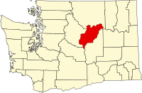 Map of Vašington highlighting Douglas County