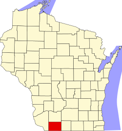 Karte von Lafayette County innerhalb von Wisconsin