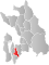 Ås markert med rødt på fylkeskartet