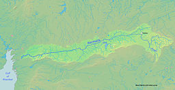 The Narmada originates in Madhya Pradesh in Central India, and drains in Gujarat in West India