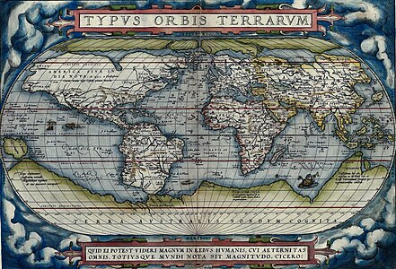 Abraham Orteliusen mapamundia (1570), non Terra Australis Incognita dagoen.