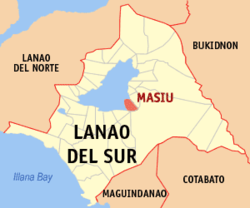 Map of Lanao del Sur with Masiu highlighted