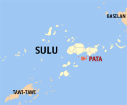 Map of Sulu with Pata highlighted