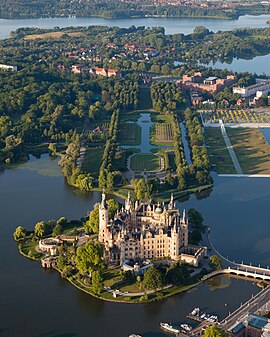 Schwerin Castle, seat of the state parliament. One of more than 2000 palaces, castles and manors in MV.