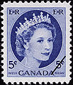 1954 Canadian 5¢ stamp