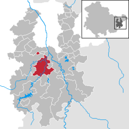 Weidas läge i Landkreis Greiz, Thüringen.