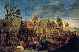 Adriaen Brouwer - Village Scene with Men Drinking - WGA3318.jpg