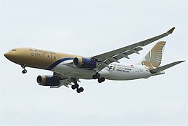 Airbus A330 fra Gulf Air i lufta.