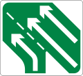 Sign F 301R Additional Lanes Joining From Right (Two to Three Lanes)