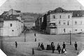 Löhrrondell mit Blick in die Schlossstraße in Koblenz, eines der ältesten Fotografien (Salzbild) der Stadt um 1850