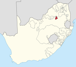 夸恩德貝勒在南非的位置