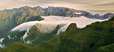 View of the mountains in Madeira island.