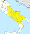 Zonas dialectales del italiano meridional (dialetti italiani meridionali intermedi)