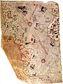 Image 32Surviving fragment of the first World Map of Piri Reis (1513) showing parts of the Americas. (from History of cartography)