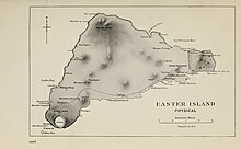 Carte détaillant les différents emplacements de l'île de Pâques.