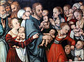 Christ blesses the children label QS:Len,"Christ blesses the children" label QS:Lpl,"Chrystus błogosławiący dzieci" label QS:Lde,"Christus segnet die Kinder" 1538, Städel