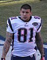 Aaron Hernandez op 18 december 2011 (Foto: Jeffrey Beall) geboren op 6 november 1989