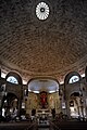 Inside the structure of the dome is the tomb of Rafael Guastavino