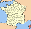 Situation de Corse en France Location of Corsica in France