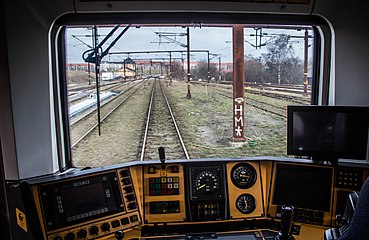 Driving cab of a DSB rail vehicle, IC2, IC2 nr. 2, IC3, IR4, MQ, ICE-TD, DSB ICE-TD, Desiro, MR, IC4 and IC5